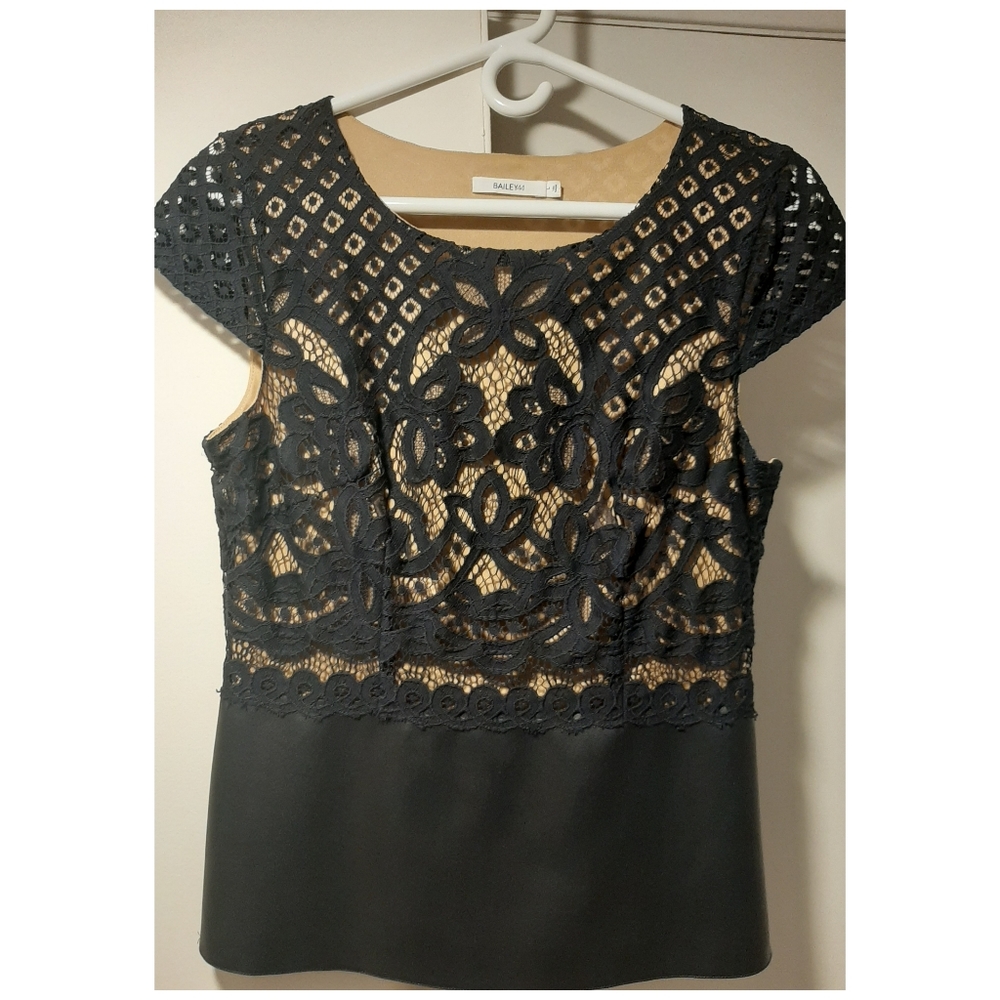 Bailey's embroidery black top
